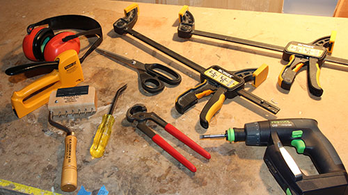 Tools for upholstery a chair